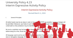 Expressive Activity Policy Updated with Provisions for “Acceptable White Hood Size” and “Torch Specifications”